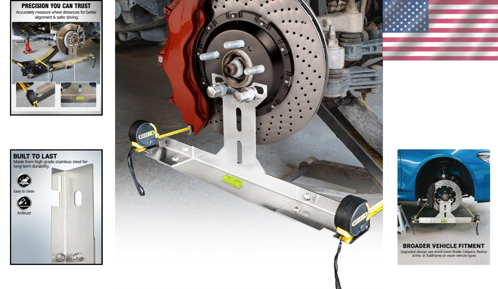 Effortless Wheel Alignment Tool – Stainless Steel Plates for DIY Toe Adjustments