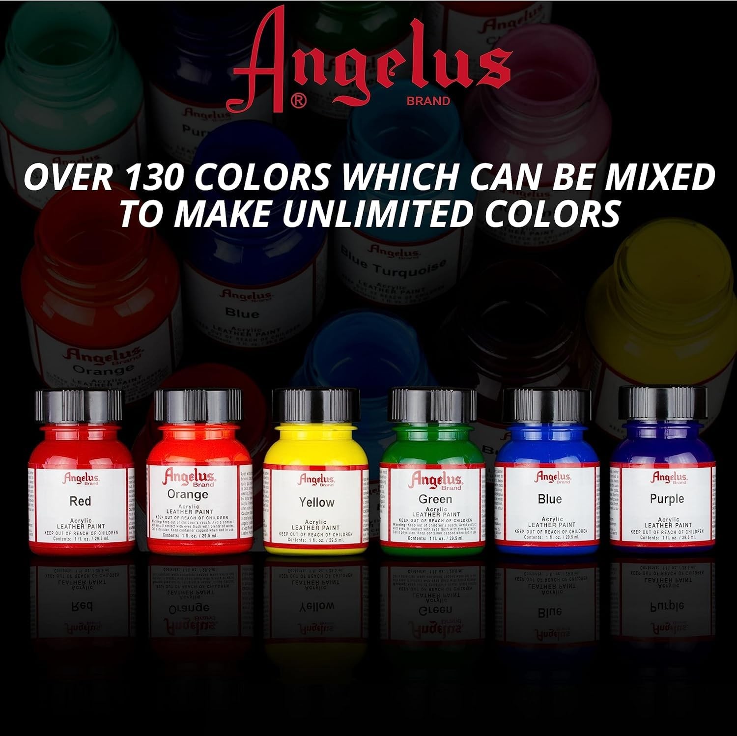 Angelus Acrylic Leather Paint, 4 Fl Oz (Pack of 4 1), Saddle