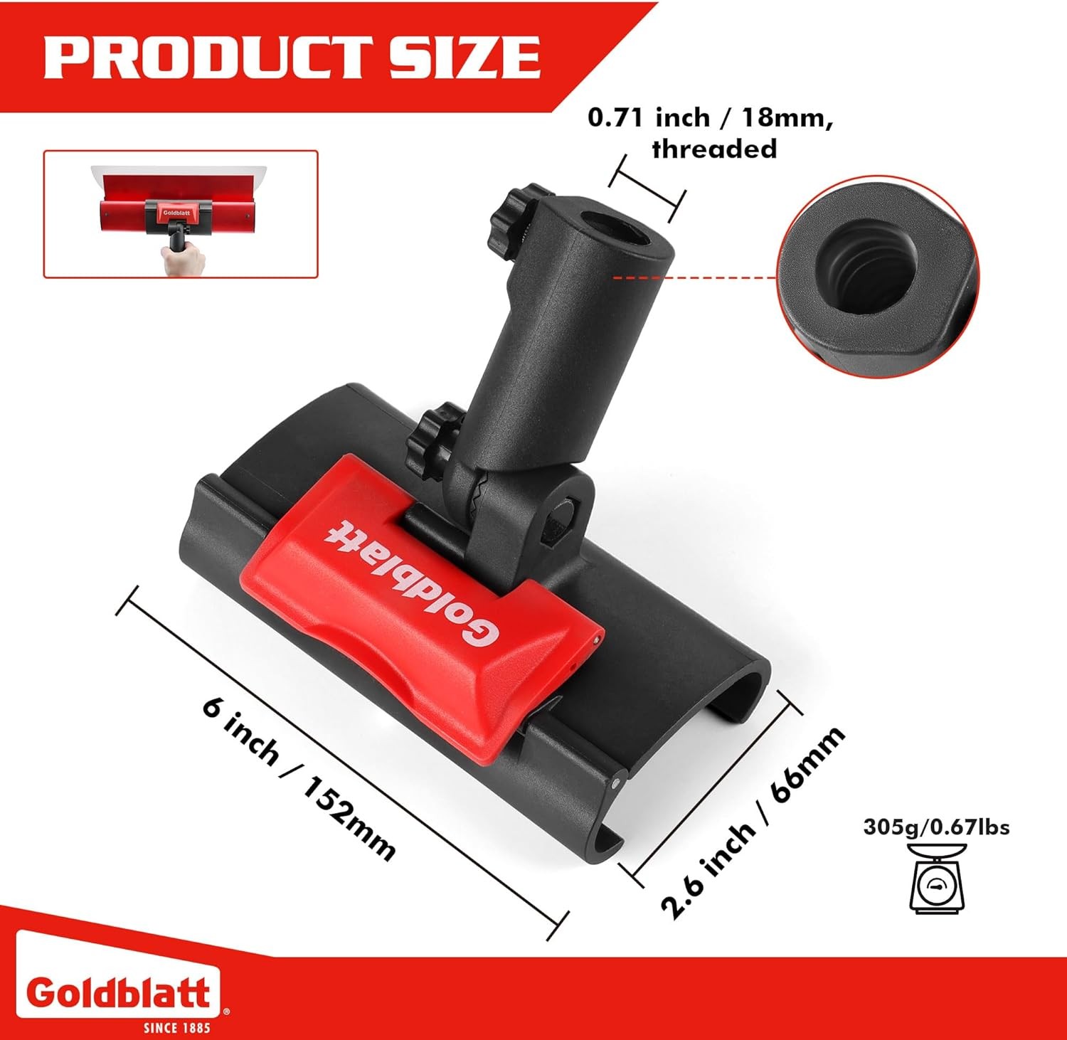 Goldblatt Multi-Angle Adjust Handle Adapter Drywall Skimming Blade Quick Release