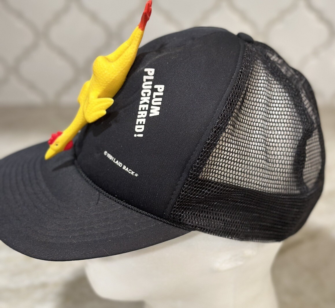 VTG Hat Retired 90s Rubber Chicken Gag Joke Plum Pluckered Laid Back