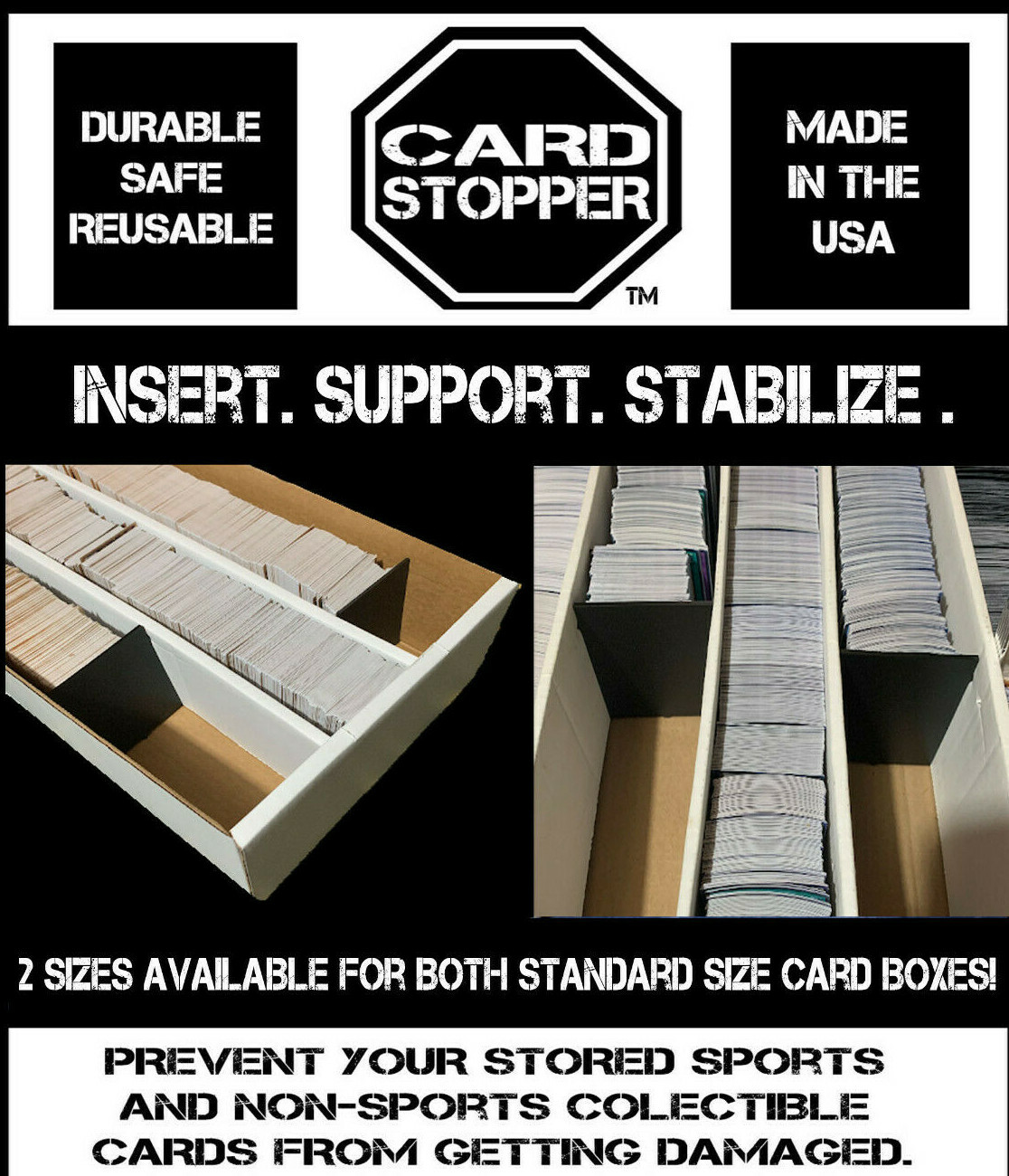 Card Stopper 1 Pack Vertical ( Non-Sports, Sports Card Storage ) Free Shipping!