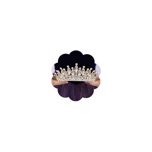 Teyglen Gold Crystal Princess Tiara Elegant Rhinestone Queen Crowns Headband