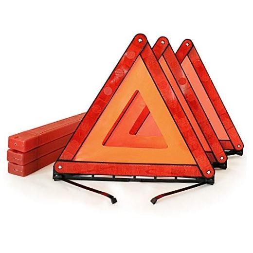 Foldable Warning Triangles Road Safety Triangle Kit, 3 Pack of Reflective
