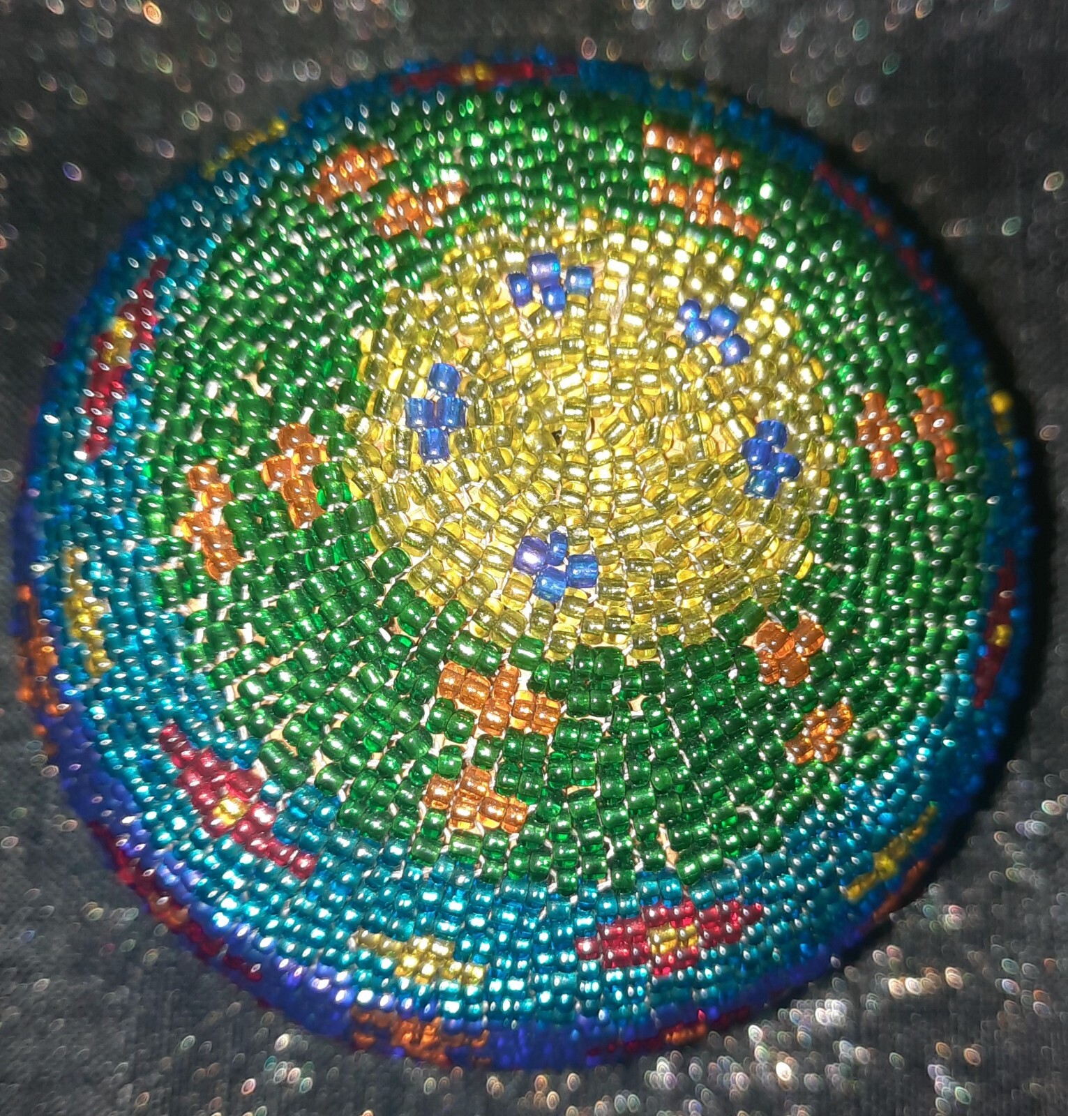 Seagrass Beaded Trinket Jar Mini Basket