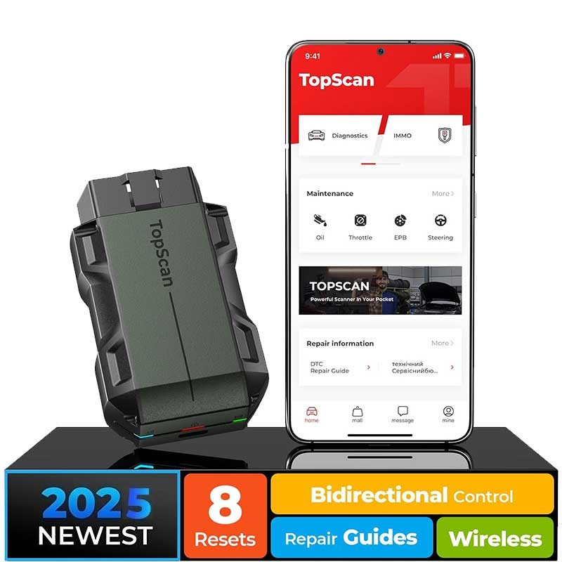 TOPDON TopScan Bluetooth Car Code OBD2 Reader Scanner Full System Scan Tool TPMS