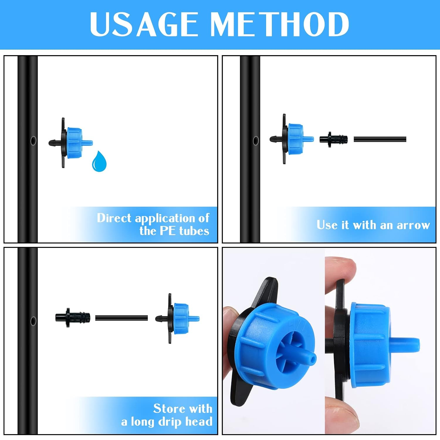 Didaey 100 Pcs Drip Irrigation Emitters, Pressure Compensating Absinthe