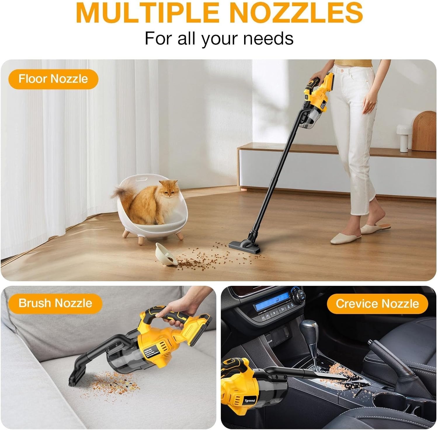 Cordless Vacuum For DeWalt 20V Battery, 5 in 1 Handheld Electric Vacuum Cleaner