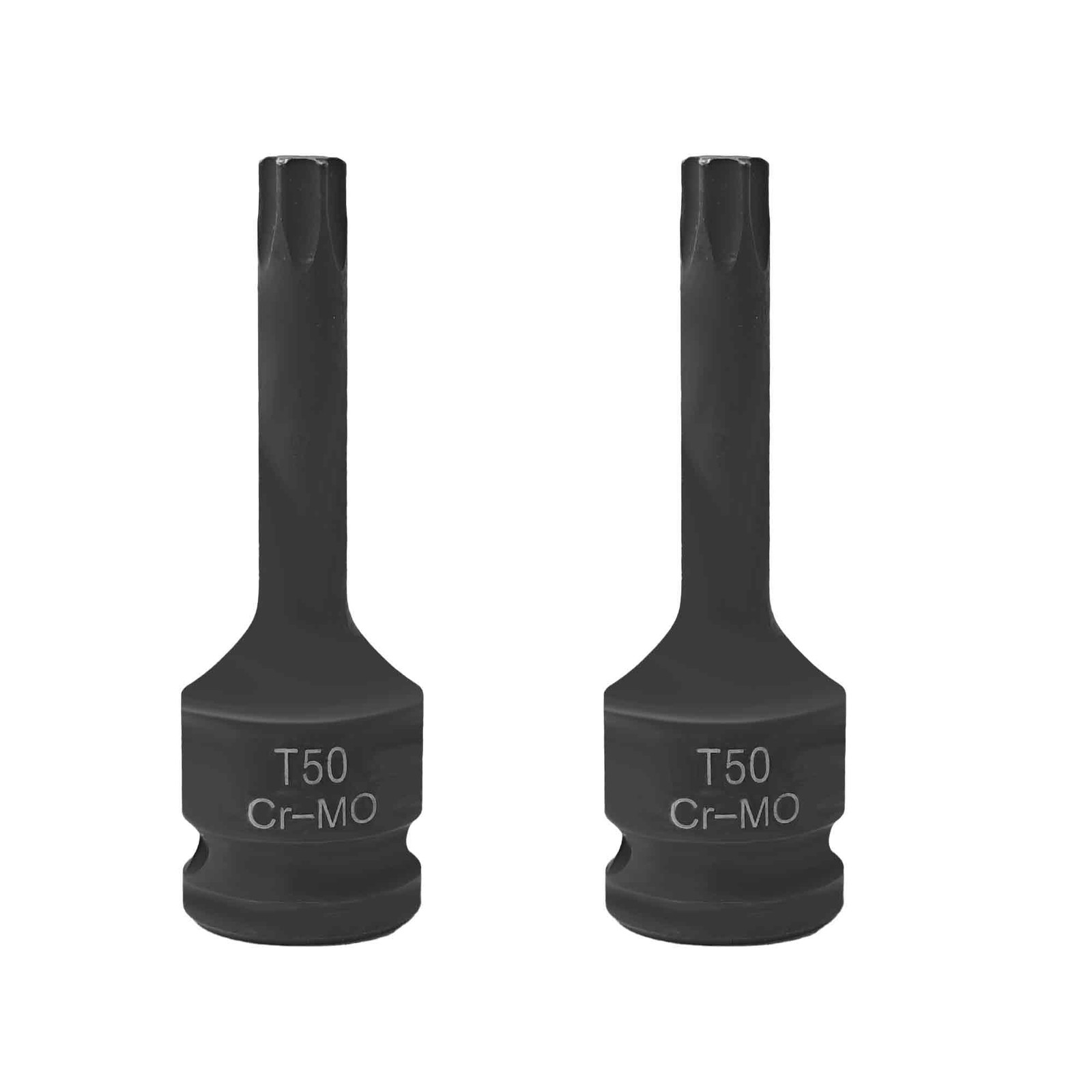 2PCS T50 Torx Star Impact Bit Socket Set, 1/2" Drive 3-Inch Extended Length C...