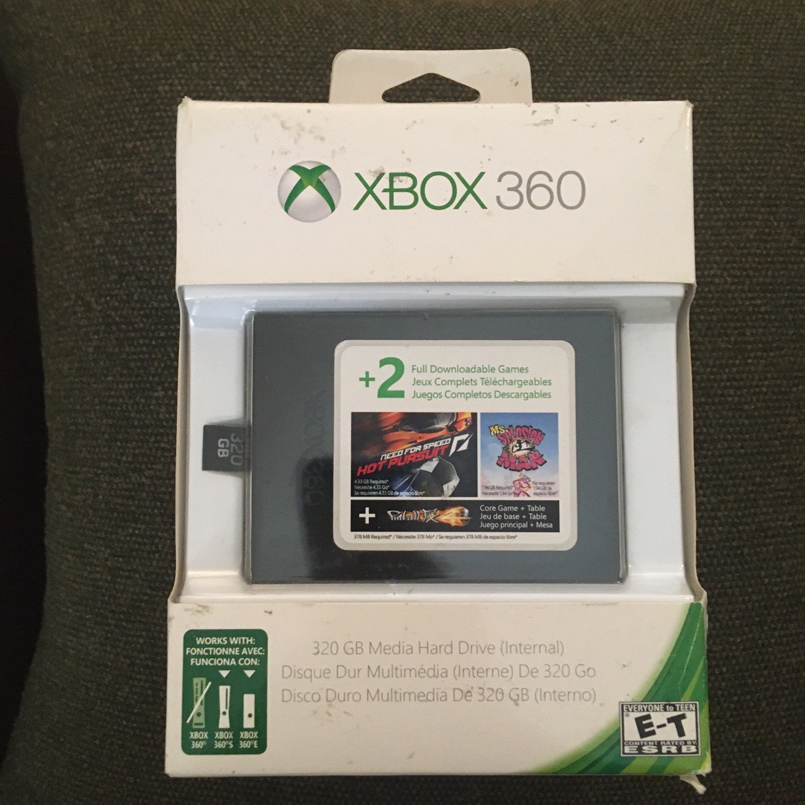 Official Microsoft 320GB Internal Hard Drive HDD Xbox 360 S E  New No Game Codes