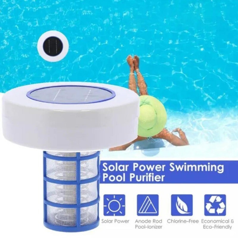 Solar powered copper-ion Pool Ionizer w/ LED Self-cleaning Anode FAST SHIP USA