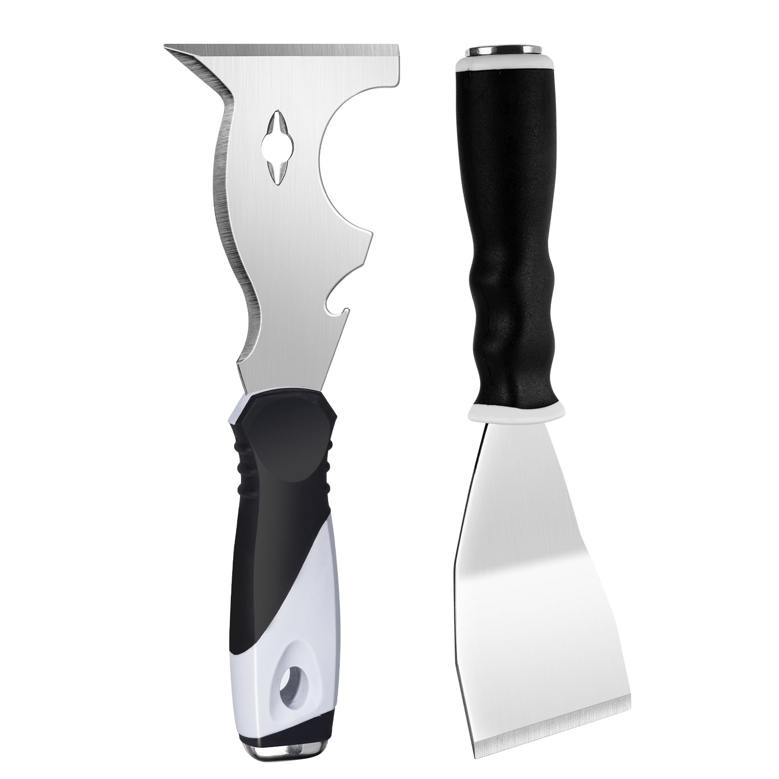 2 Pack Paint Scraper Set, 3" Bent Paint Scraper with 10 in 1 Putty , Stainles...