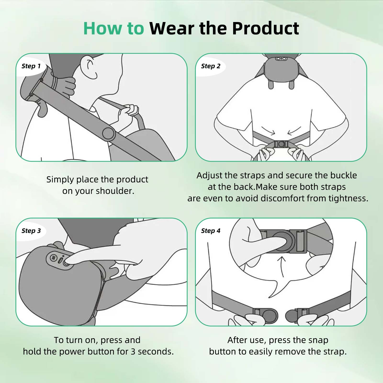 Portable Neck Massager 3-Speed Settings Therapeutic Machine with Heat Function
