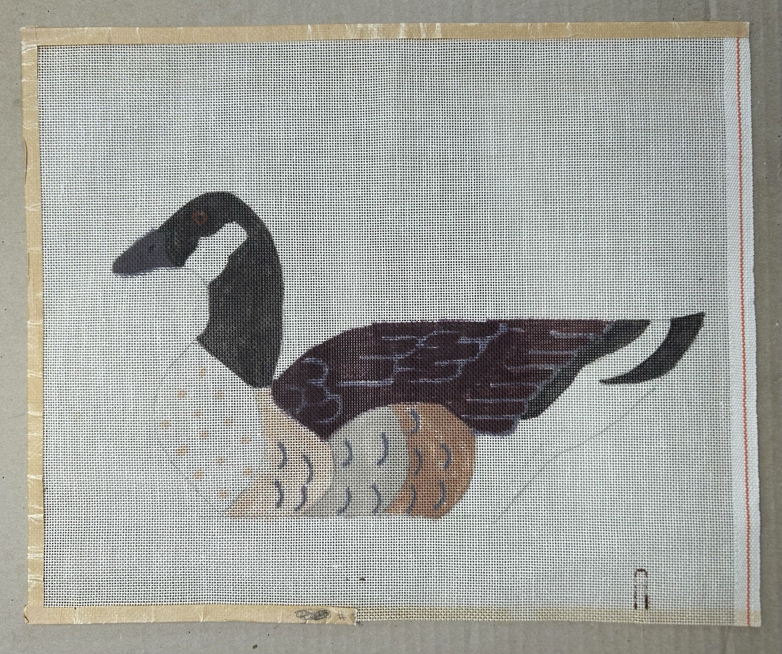 Goose Geese Duck Canadian Needlepoint Canvas Colorful Pattern Hand Painted