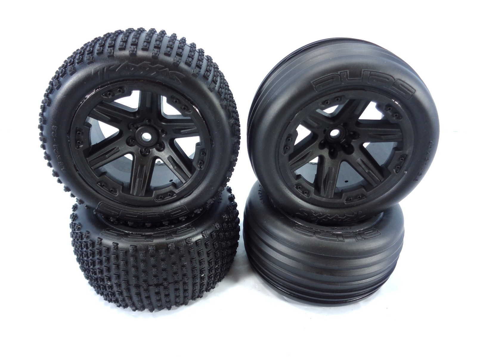 Traxxas Rustler XL-5 Set of Alias Tires and Black 12mm Rxt 2.8" Wheels 2wd VXL