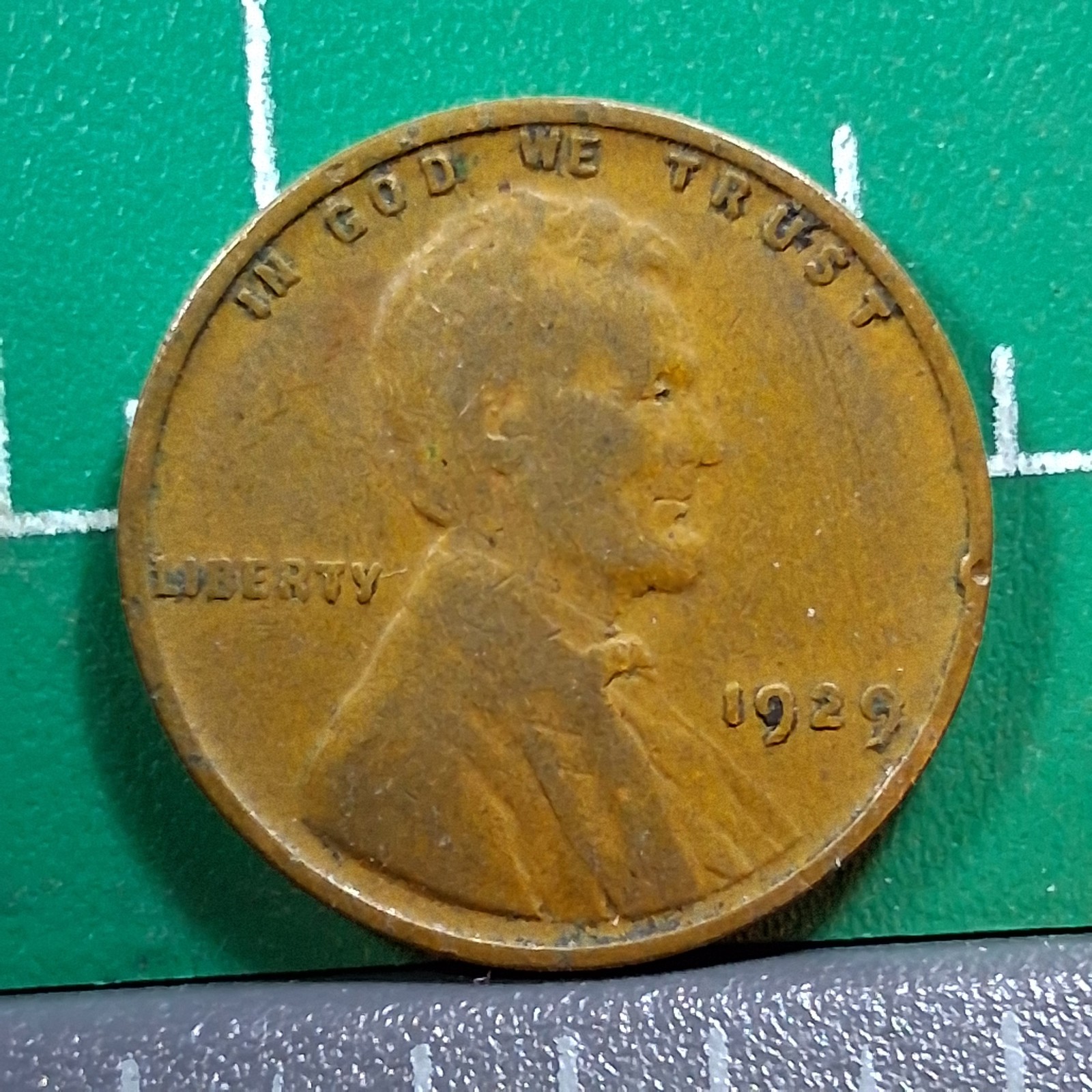 1929 United States USA Abraham Lincoln Wheat Penny 1 Cent Copper Coin