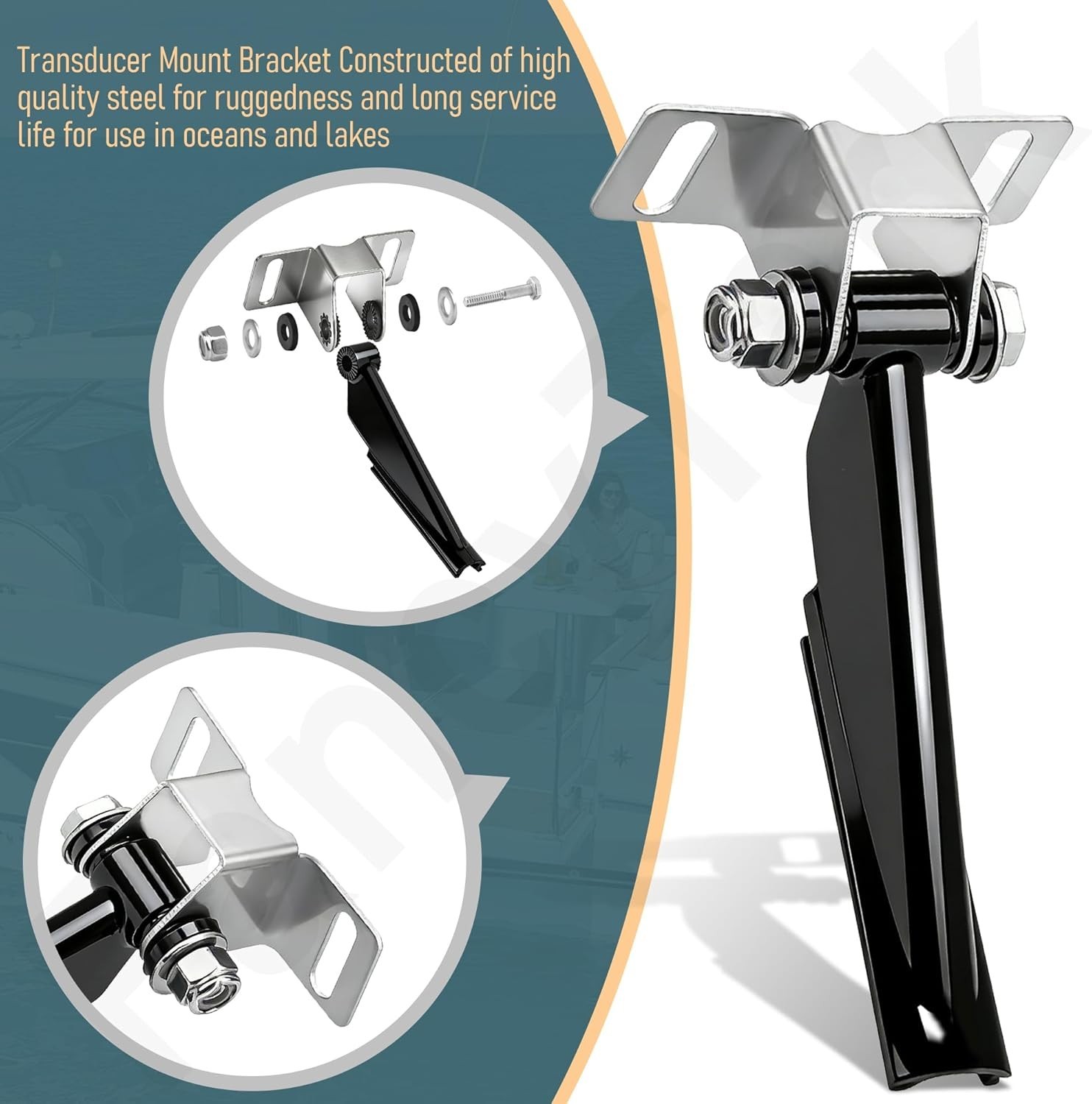 Compatible Transducer Mount Bracket for Down Scan Imaging - Lightweight Design
