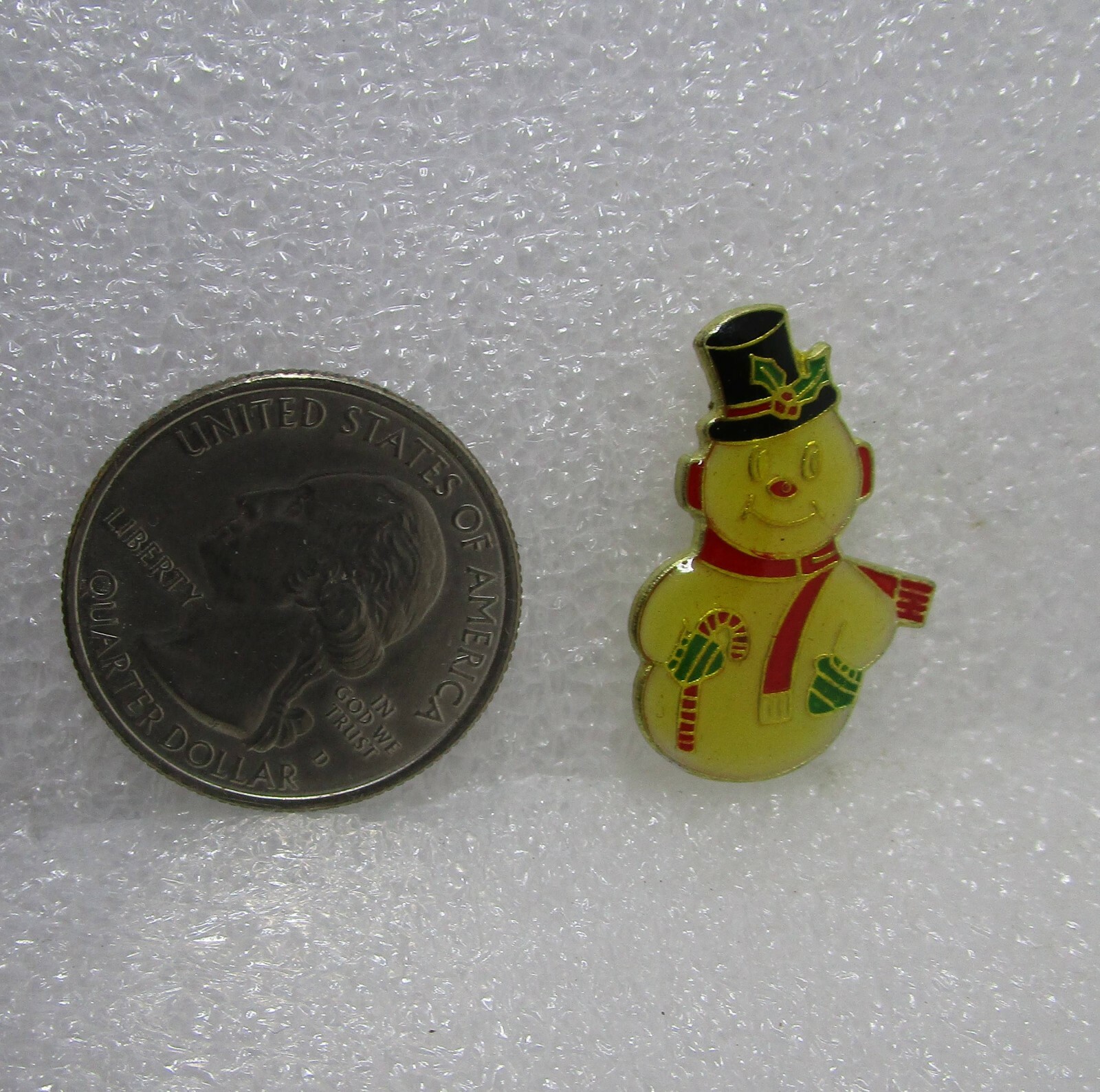 Snowman Holding Candy Cane Pin