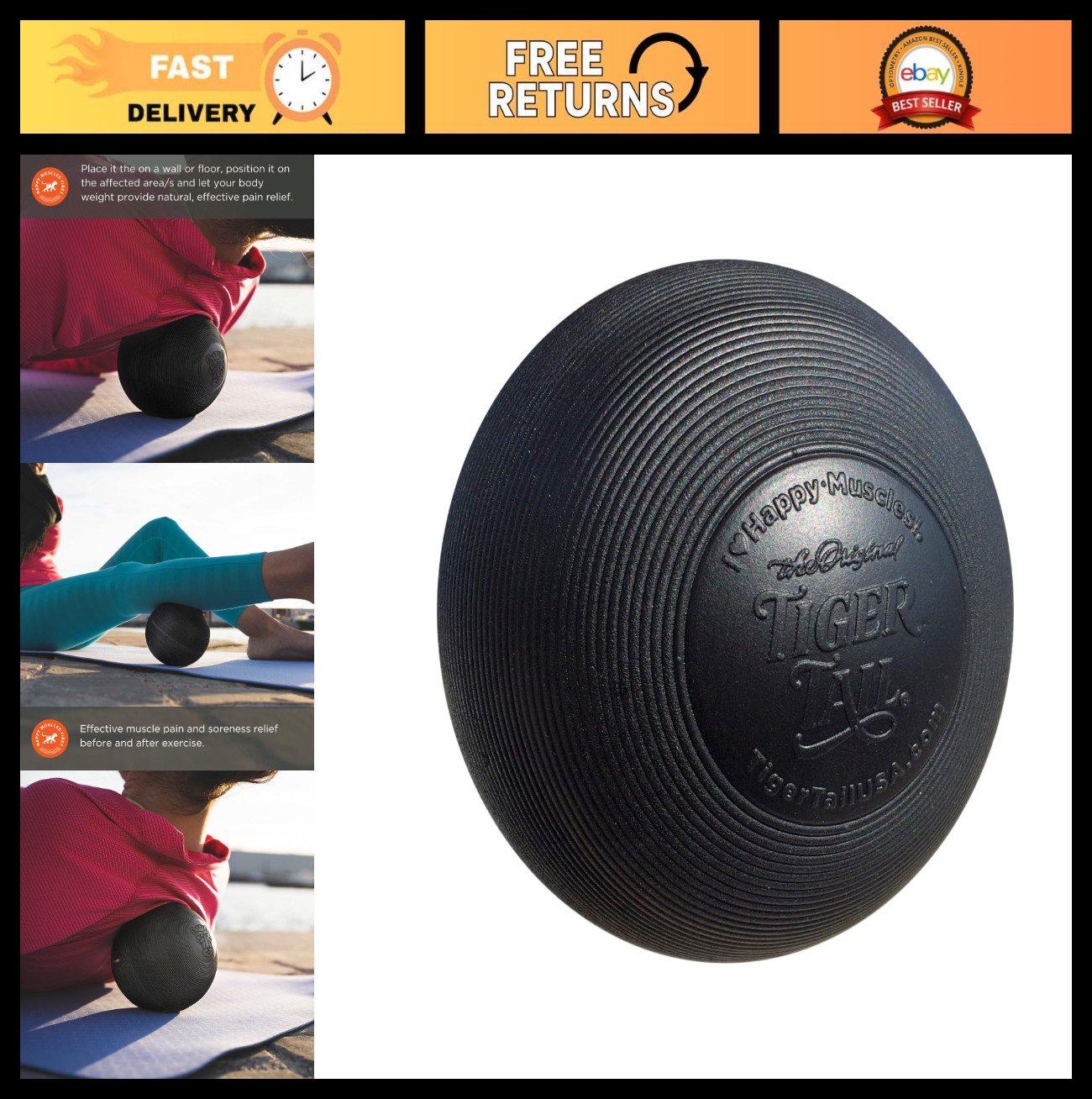 Deep Tissue Foam Roller Ball - Trigger Point Massage for Hips, Glutes, Back & Sh