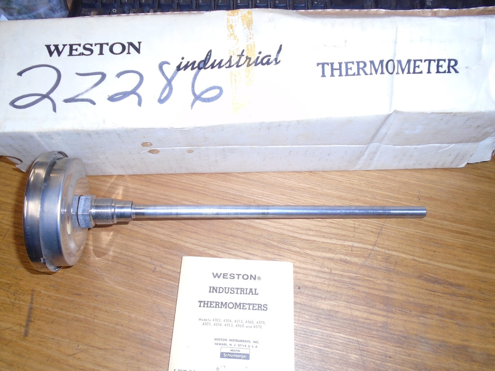 Industrial Weston Bimetal Thermometer Model 4360  -100 to 40 Degrees Centigrade