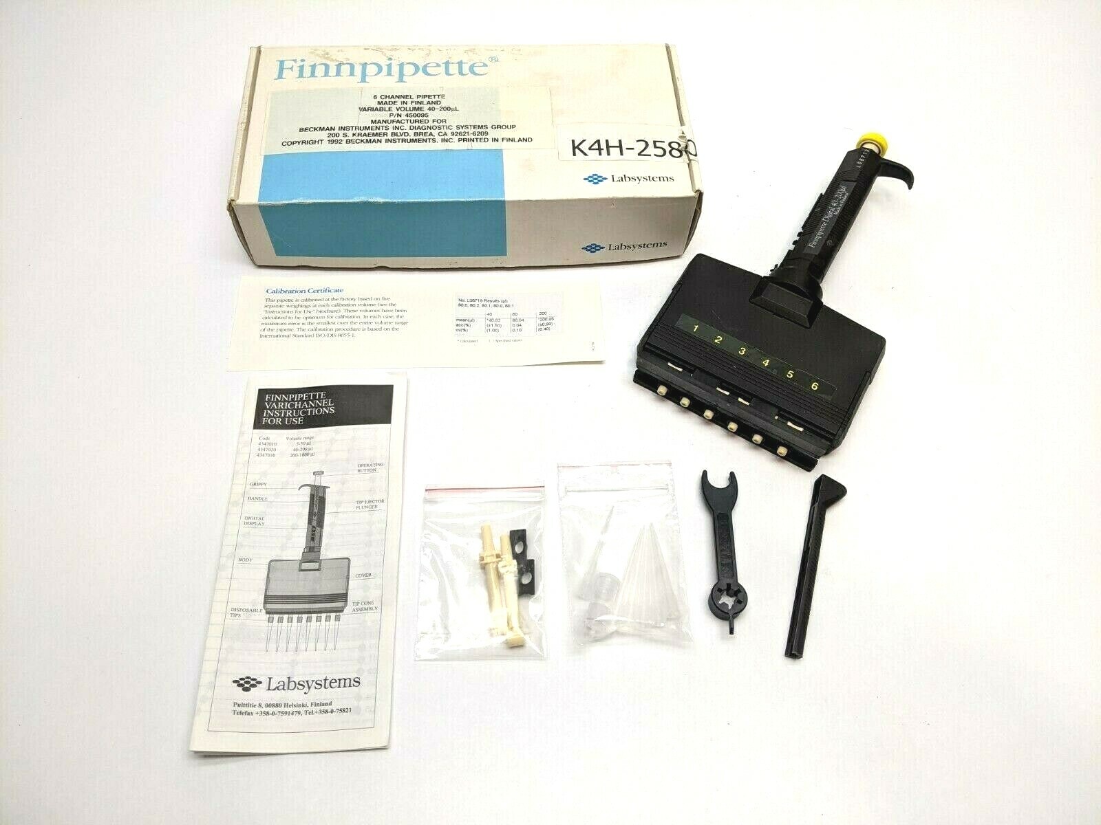 Labsystems Finnpipette 450095 Variable Volume 6 Channel 40-200 uL 4347040