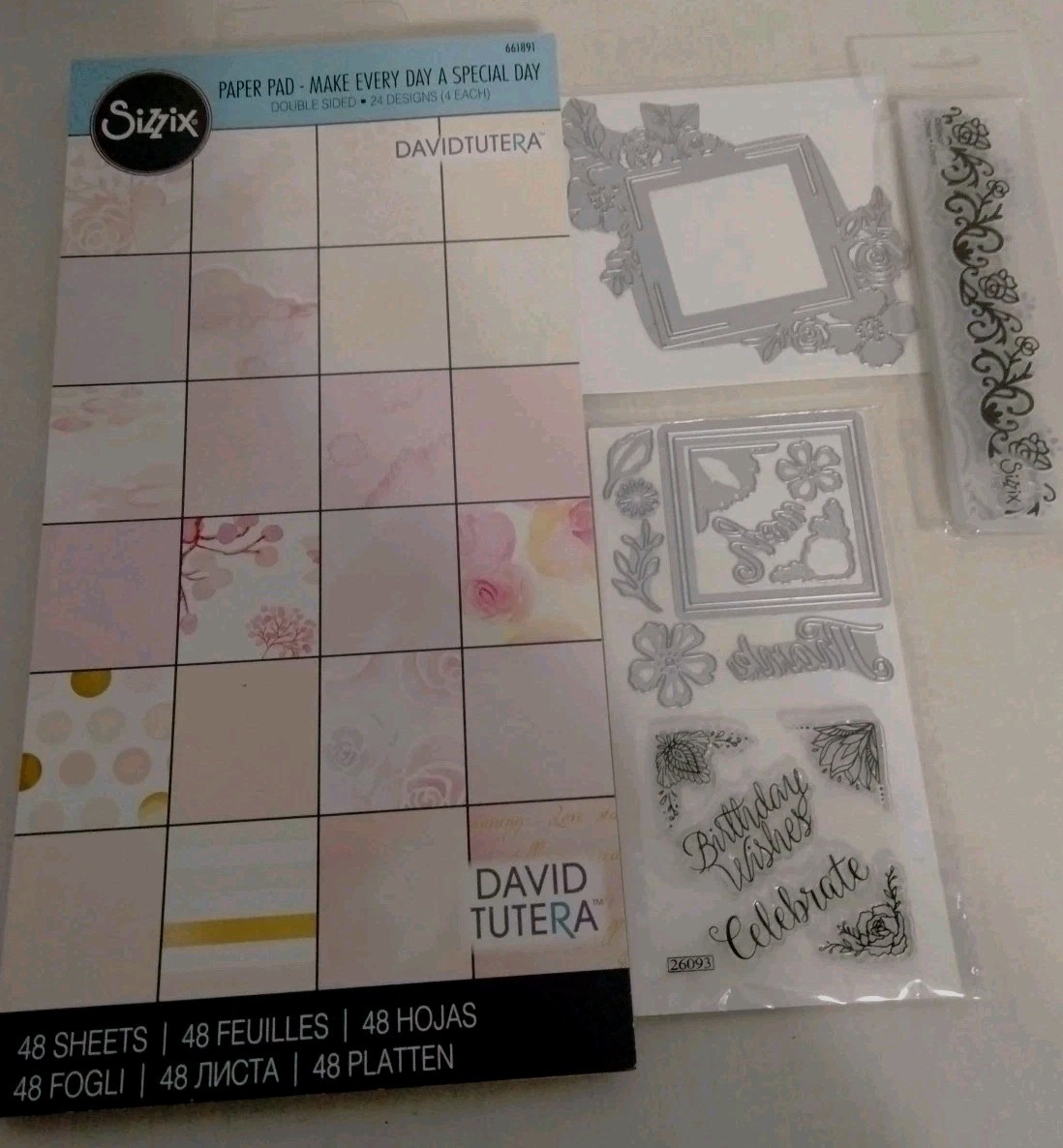 David Tutera™ for Sizzix® Greetings Stamps Dies Set & Embossing Edges