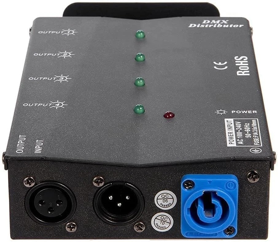 4-Way DMX Splitter Amplifier - Save Cable and Setup Time