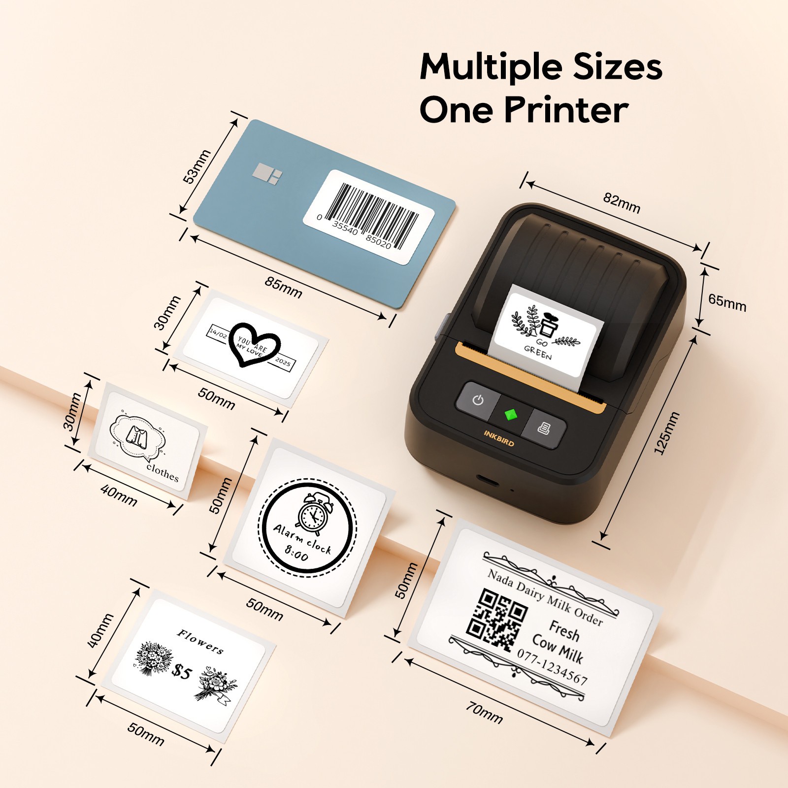 Wireless Label Maker Machine Thermal Label Printer Sticker Printer School Office