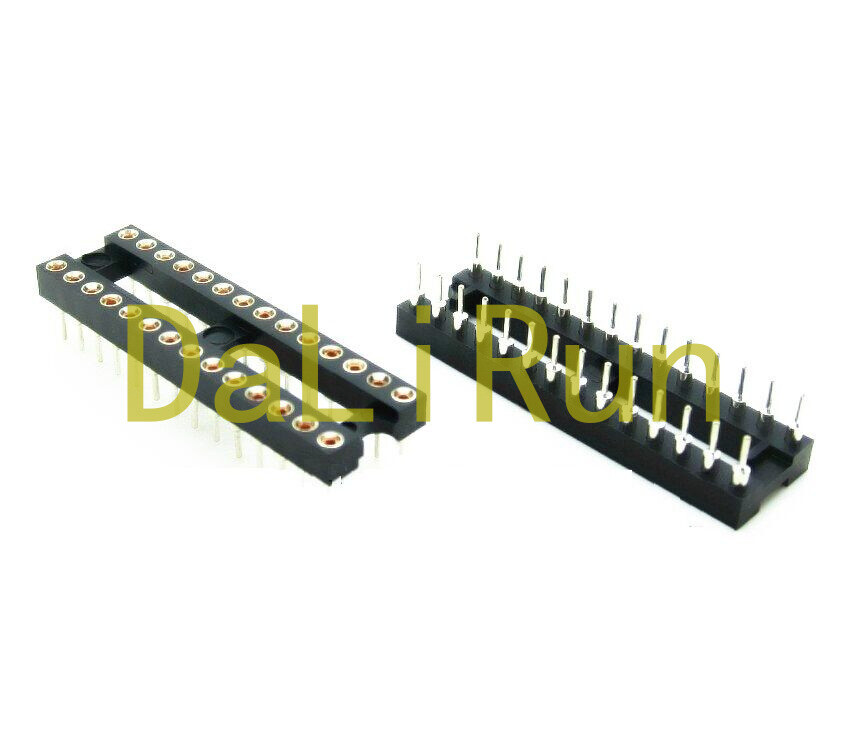 5pcs 28Pin DIP28 SIP Round IC Sockets Adaptor Solder Type gold plated machined