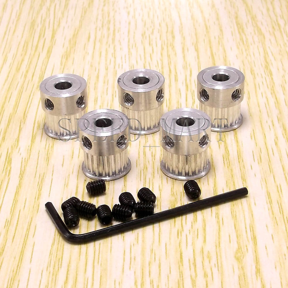 5 x MXL Type Timing Belt Pulley 20 Teeth 8mm Bore 7mm Width for Stepper Motor