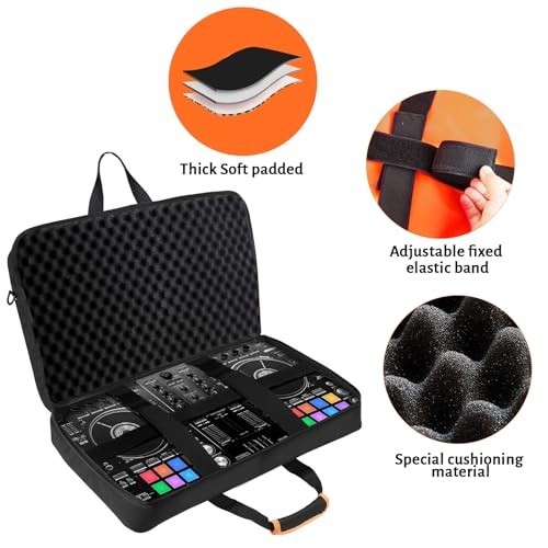 DJ Controller Case for DDJ-FLX4, SR2, Numark Mixtrack - EVA Padding, Fits 15.6"