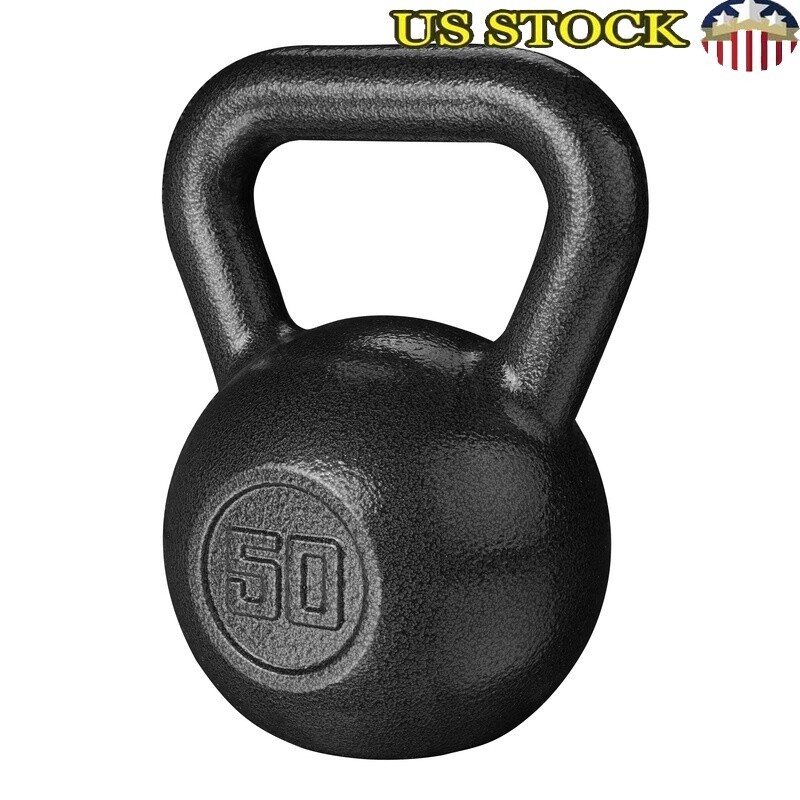 50lb Cast Iron Kettlebell Durable Weight Fitness Tool Strength Training Exercise