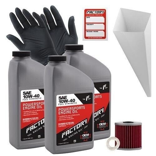 Factory Racing Parts 10W40 3Qt Oil Change Kit Fits Kawasaki KL650A/C, KL650B