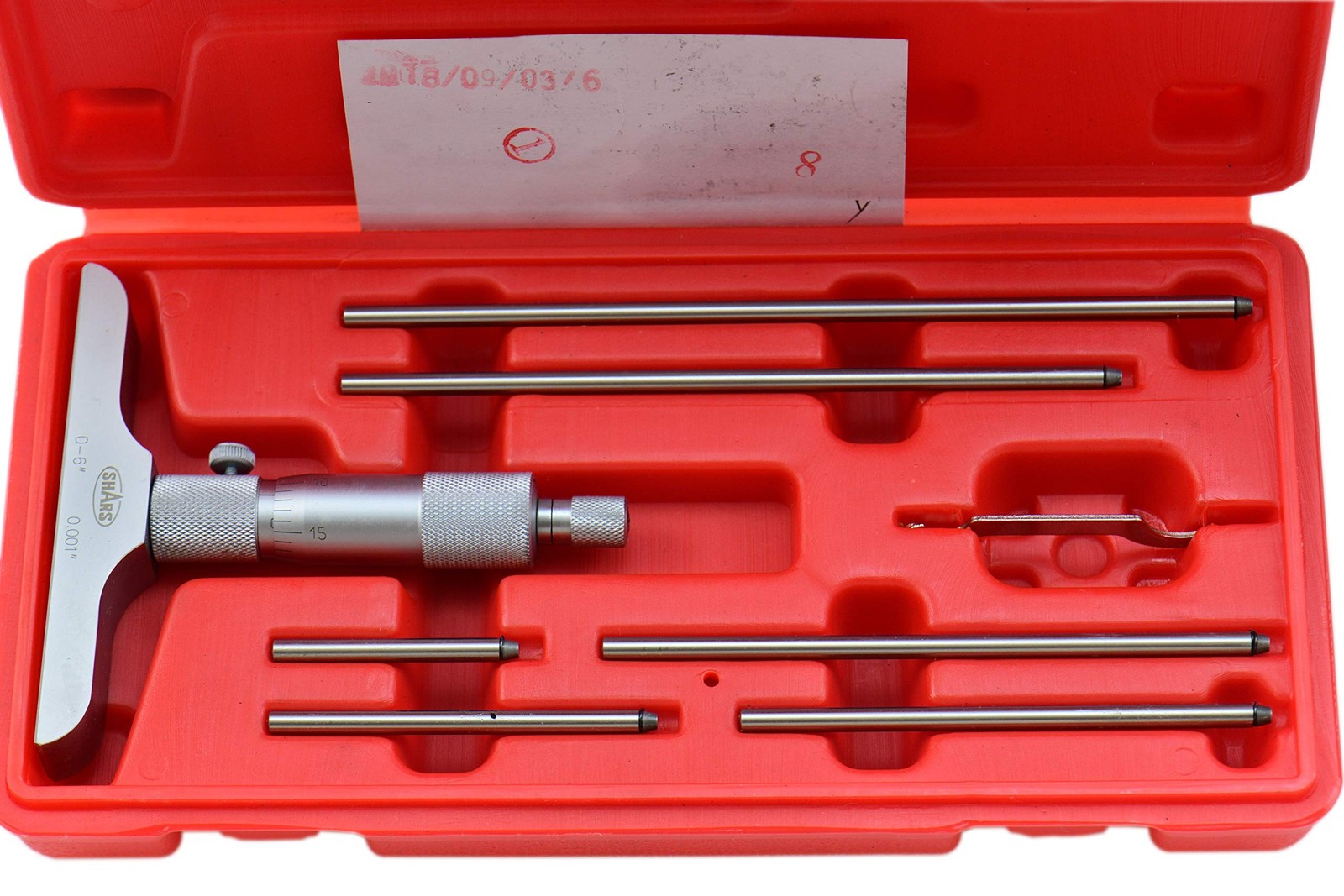 Shars 0-6" Measuring Range Depth Micrometer 0.001" Graduation, 4" Base 303-25...