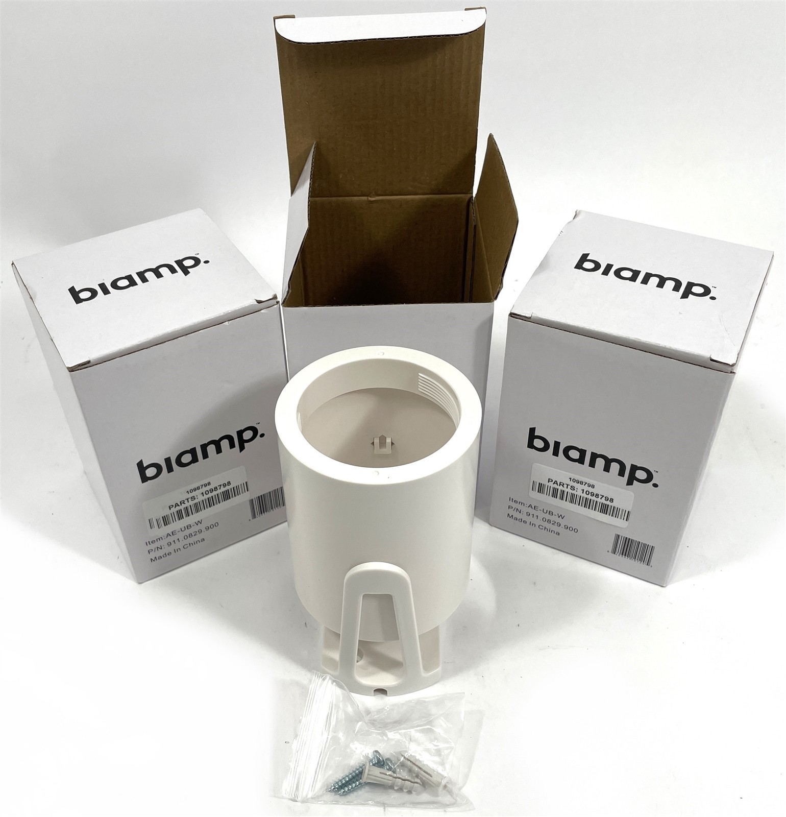 Lot of 3 New Open Box Biamp Cambridge White Universal Mounting Brackets AE-UB-W