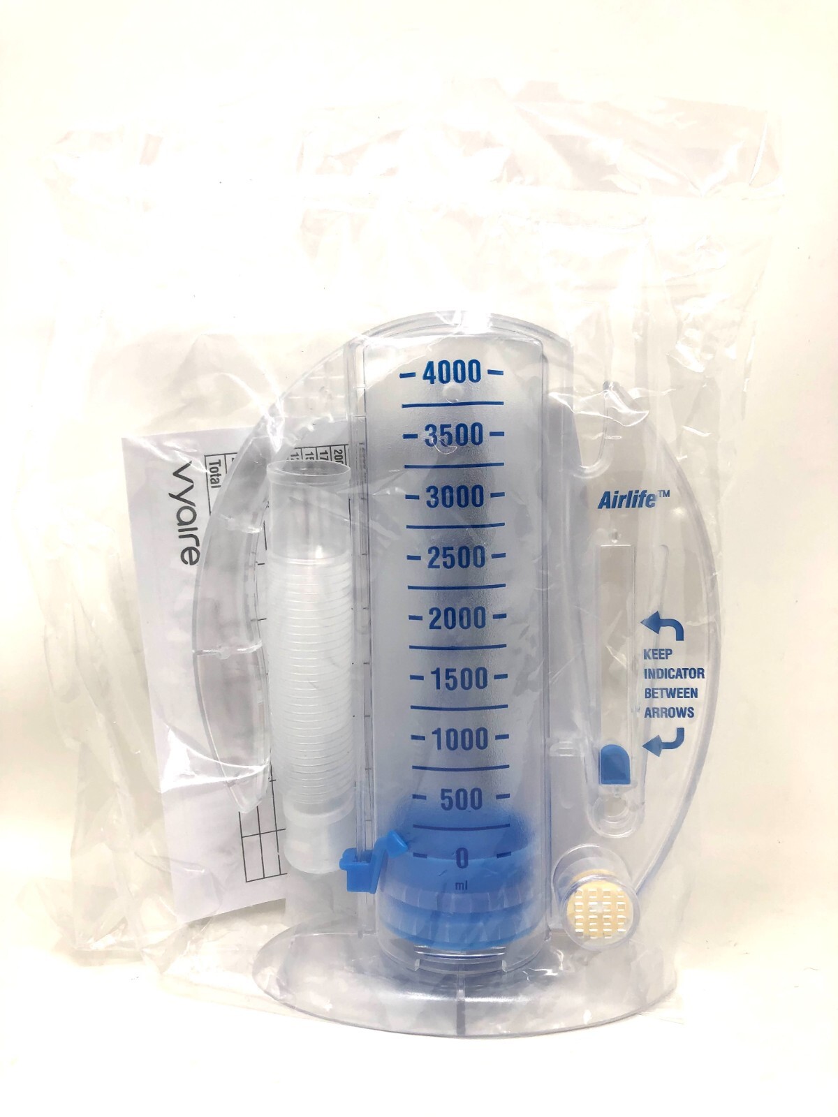 Case of 12 AirLife Manual Spirometer 4 Liter Manual Single Patient Use