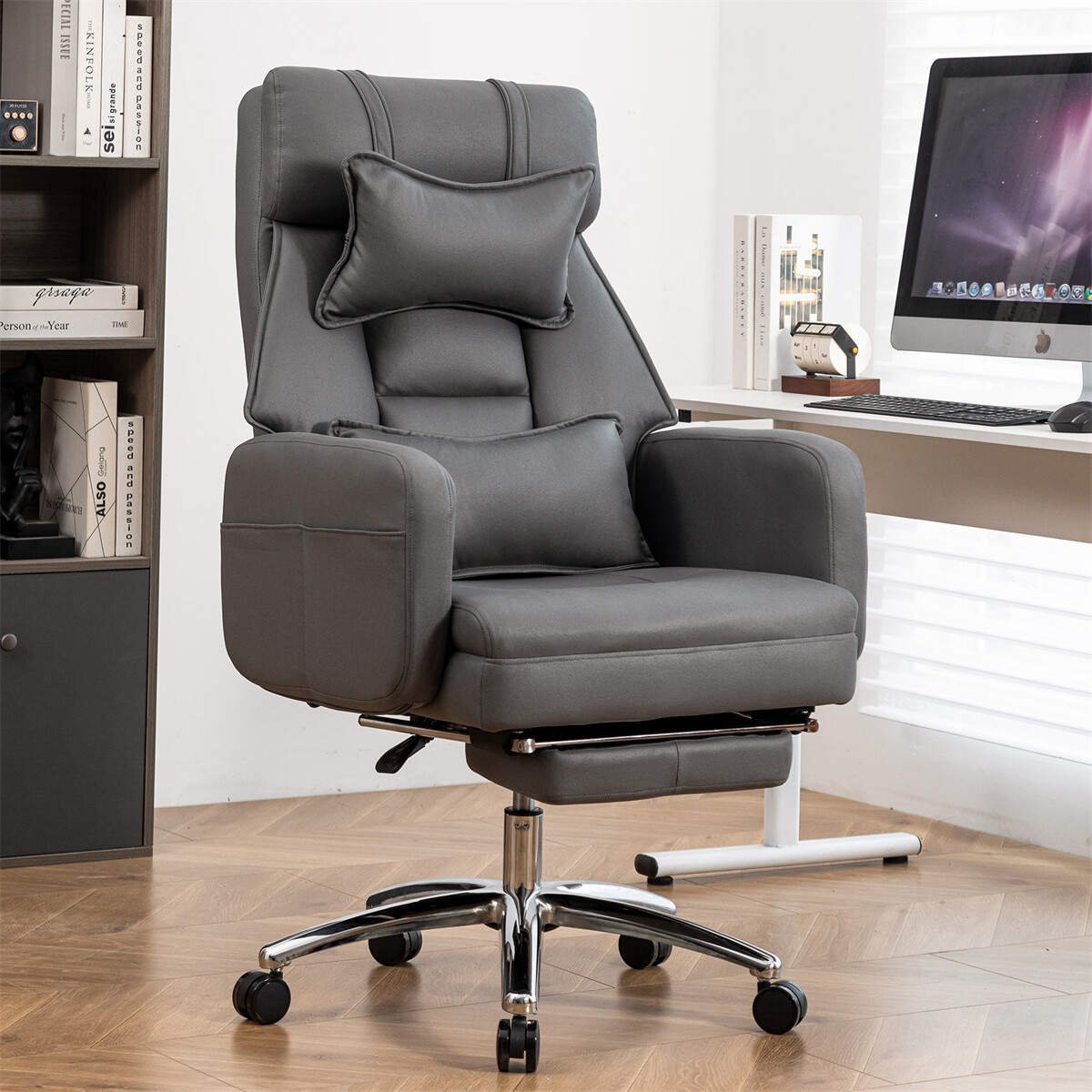 Swivel Ergonomic Office Chair Technology Leather High Back Office Chair Headrest