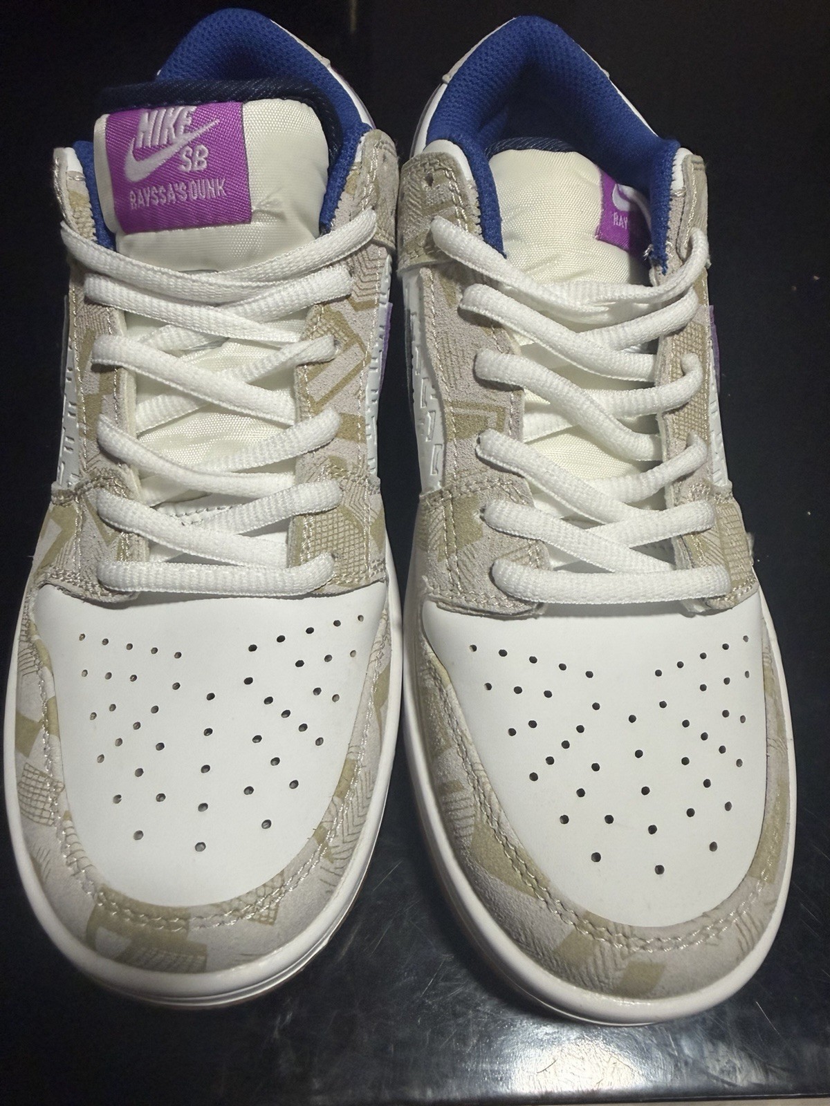 Nike SB Dunk Low White Purple Beige Skateboarding Shoes