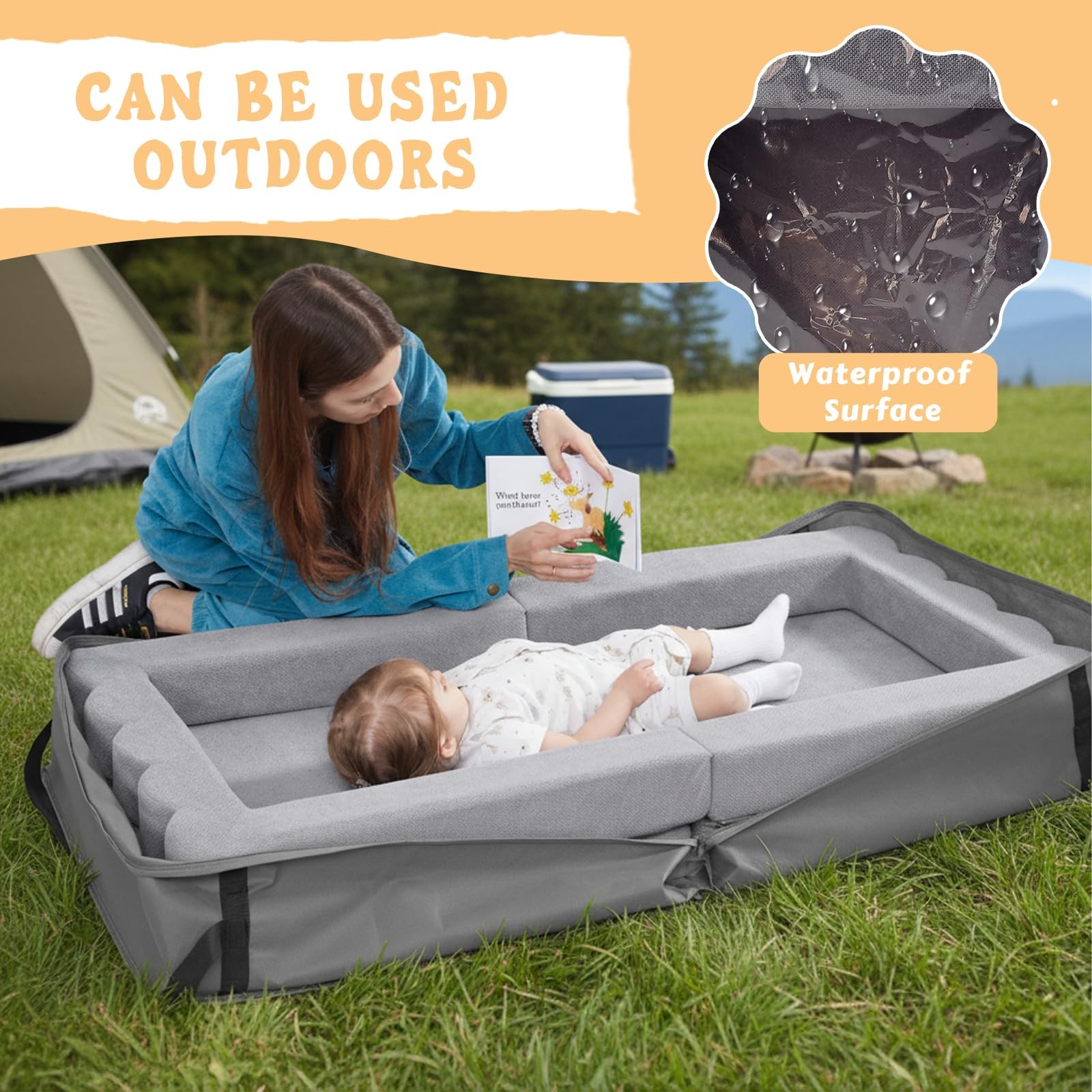 Foldable Toddler Couch, 3-in-1 Toddler Chair & Lounger with Waterproof Carry ...