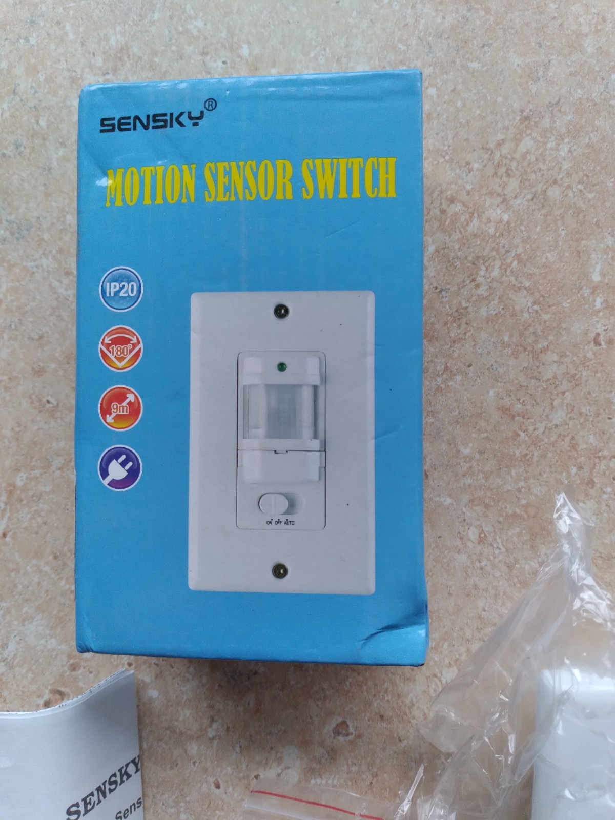 BS033C 110v Motion Sensor Light Switch, 180 Degree View Occupancy Sensor