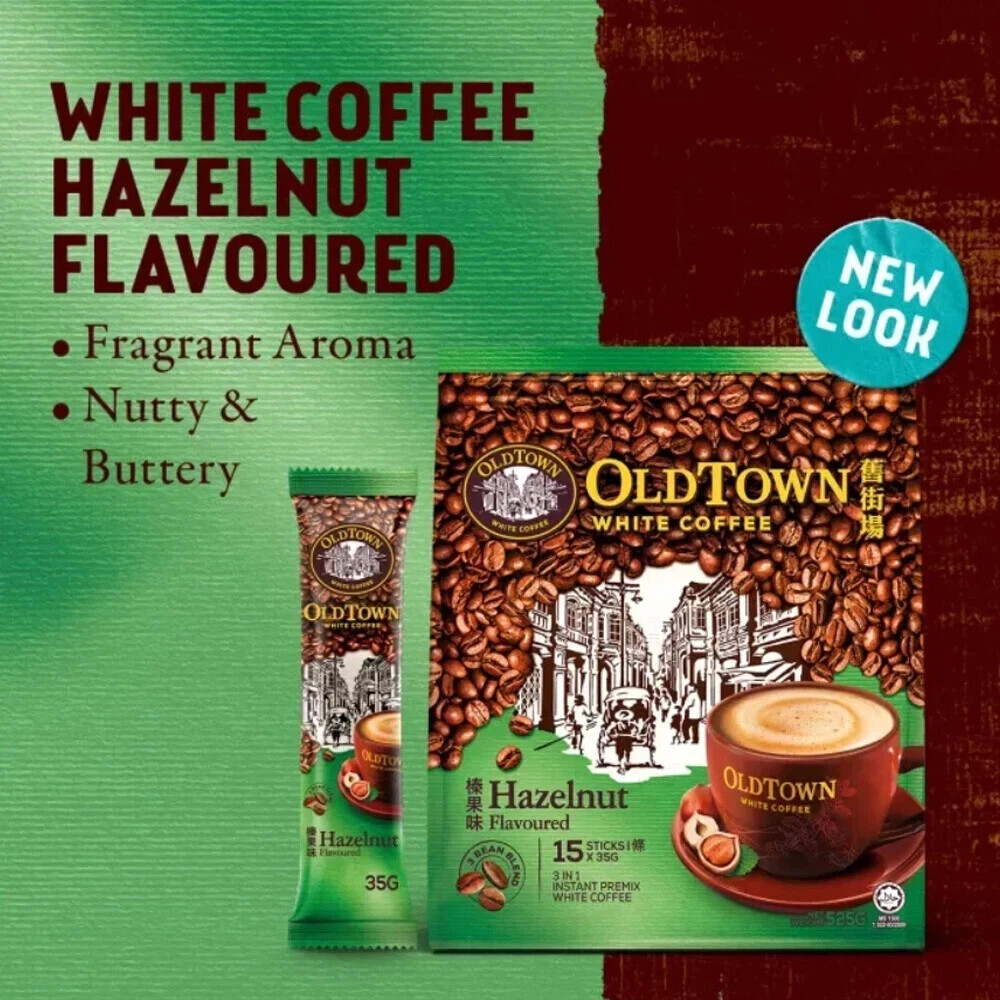 1x Old Town 3 in 1 Instant Hazelnut White Coffee (15 Sticks x 35g)FREE SHIPPING
