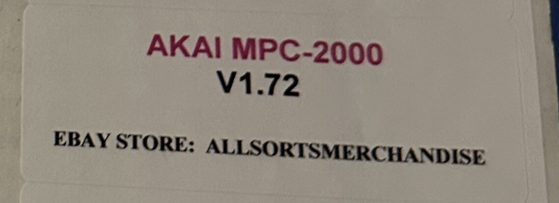AKAI MPC 2000XL MPC-2000XL Sampler Operating System Boot Startup Disk OS v1.14
