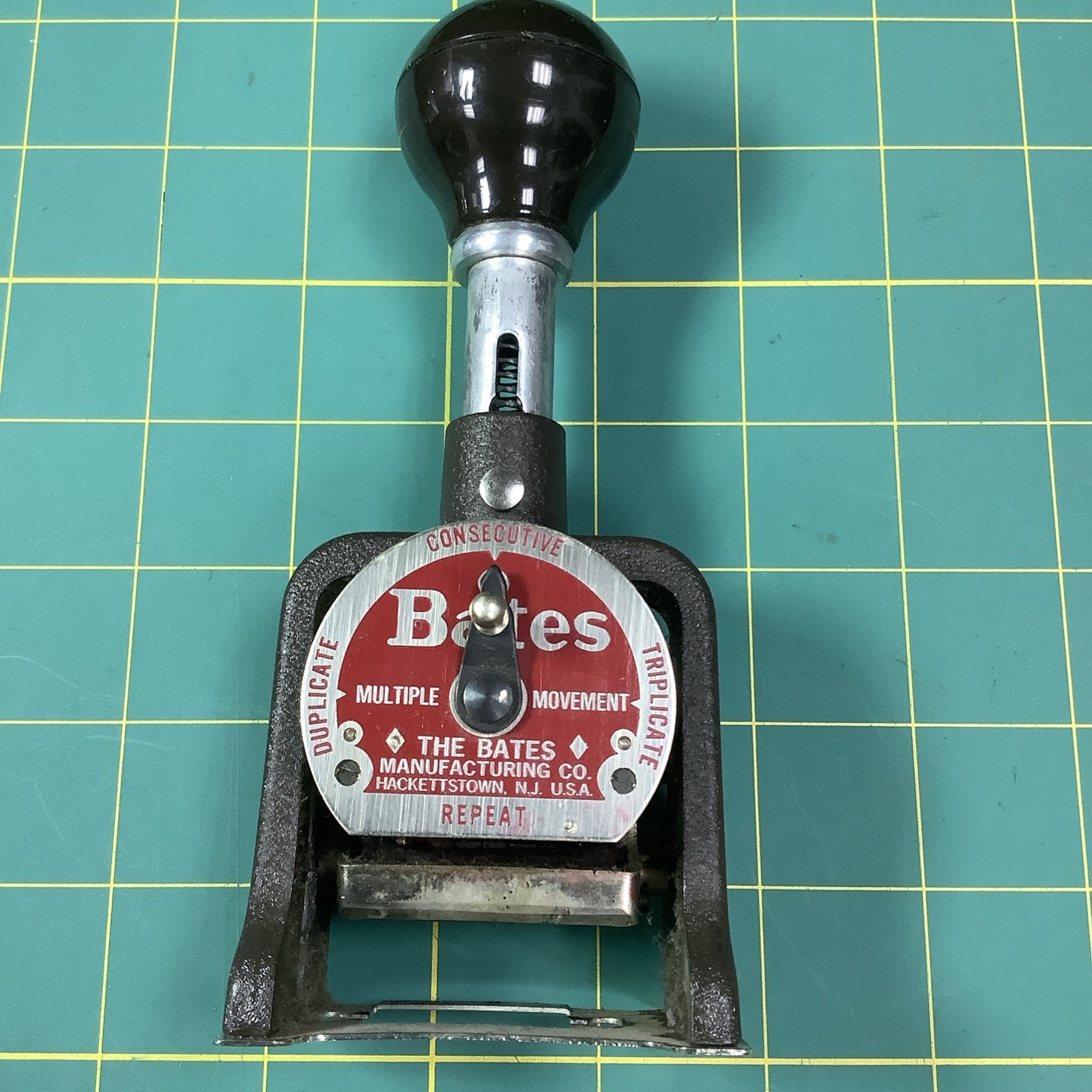 Vintage Bates Manufacturing Co/Bates Numbering Machine 6 Wheel Style E