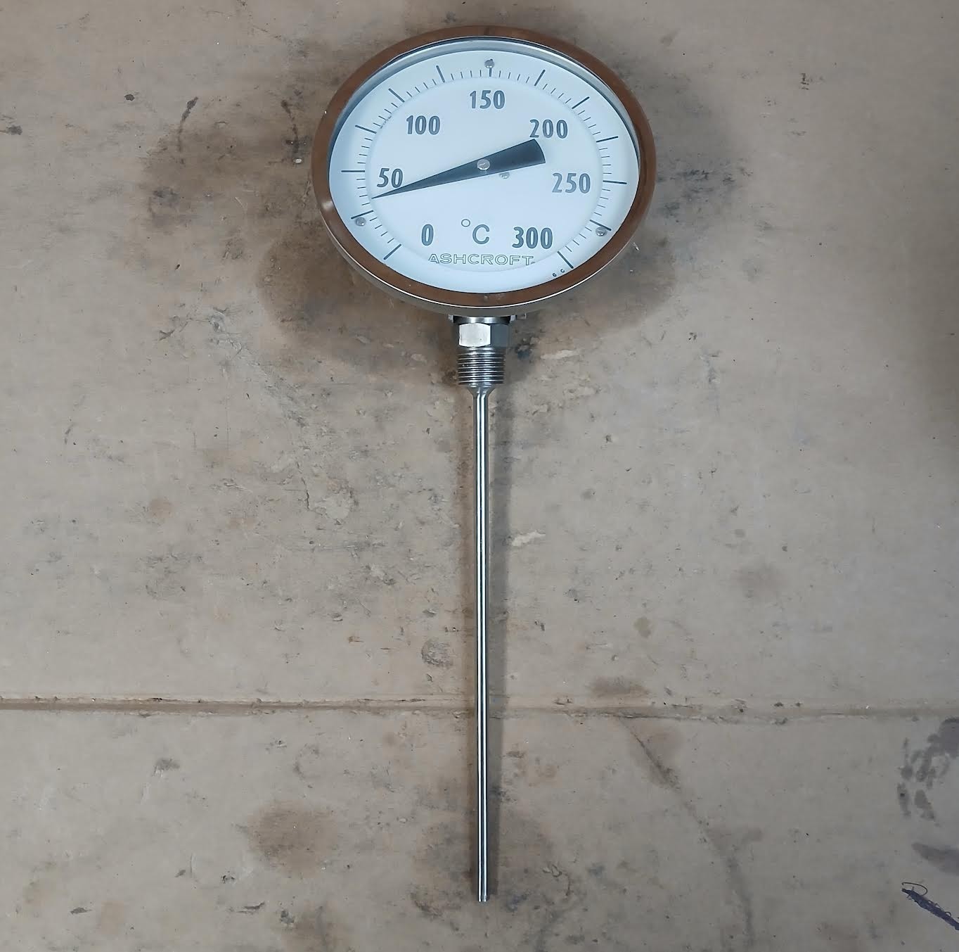Ashcroft 0-300°C Thermometer 5" Face 9" Stem