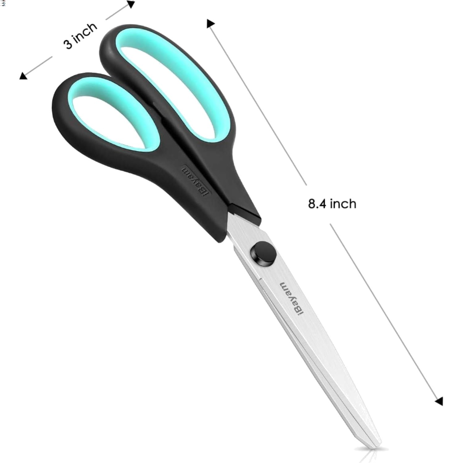 3-Pack 8" Heavy Duty Scissors with Ultra Sharp Blades and Comfort Grip Handle...