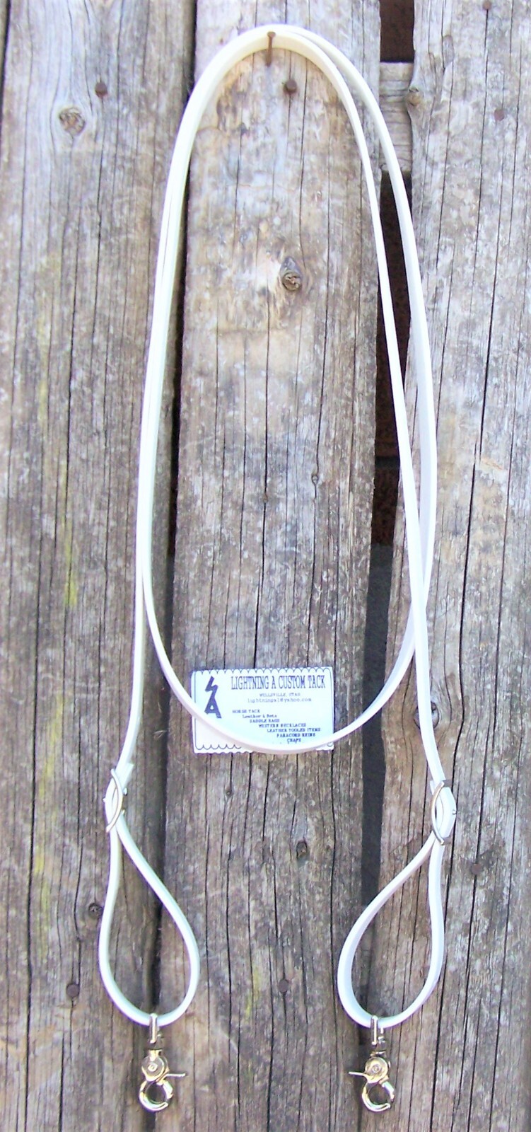 6', 8', 9' Reins Loop WHITE Bio-thane Rein Barrel Roping Contest Single 3/4"