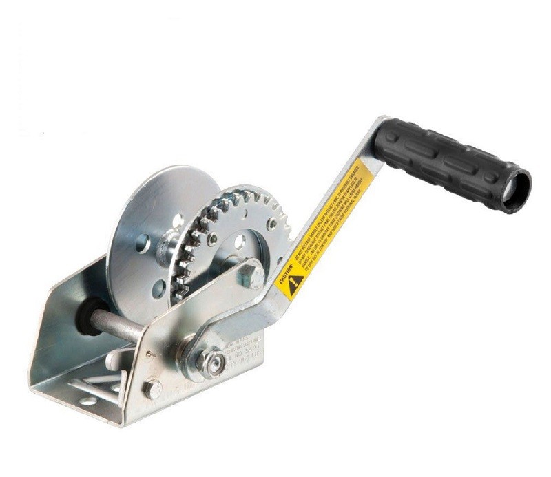 Manual Hand Winch 3/4" Diameter Hub 7" Handle 900 LB Gear Reduction Ratio: 3:1:1