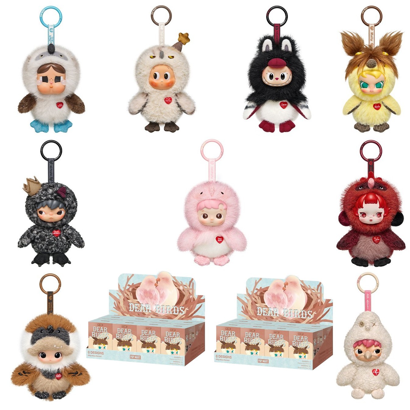 POP MART Dear Birds Series Plush Pendant Figure Doll NEW Sealed Bag in Open Box