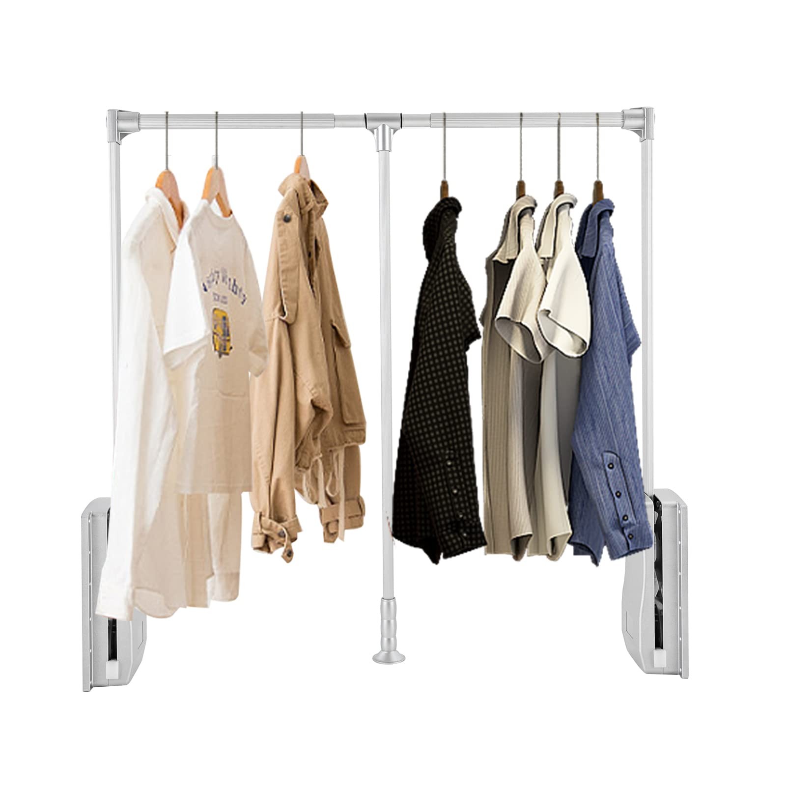 35-47 Inch Adjustable Closet Rod Closet Mounted Rod Wall Mounted Hanging Rod