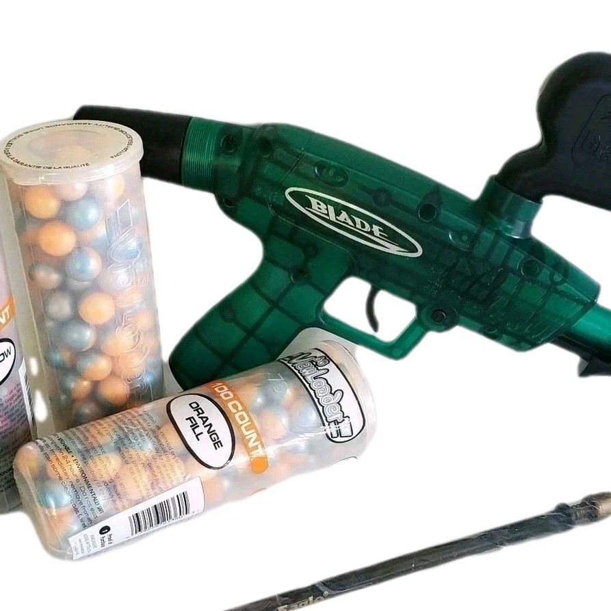 Brass Eagle Blade Pump Paintball Marker CO2 .68 Cal Viewloader 300ct & Squeegee