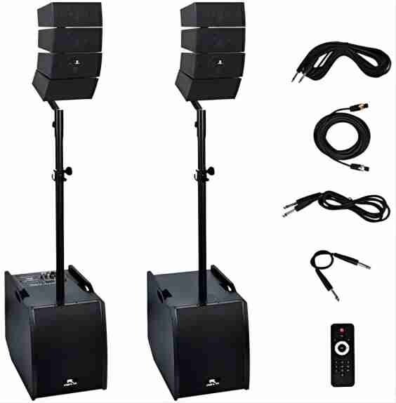PRORECK Club AEF Powered DJ Speaker System Line Array 12-Inch PA Combo Set